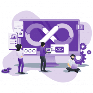 Illustration - people working a design loop